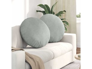 Lot de 2 coussins de siège, coussins décoratifs gris clair ø 40 x 13 cm velours cf59930