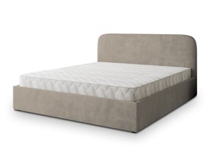 Lit coffre 120x200cm <strong>MASSENO</strong> <strong></strong> coloris beige