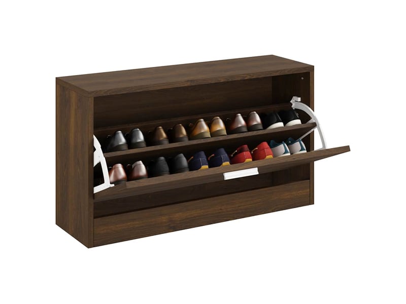  Banc à chaussures, meuble à chaussures chêne marron 80x24x45 cm bois d'ingénierie  - Conforama C
