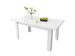 Table à manger pliante avec espace de rangement, structure mdf solide, idéale pour petits espaces, 120 x 70 cm – blanc