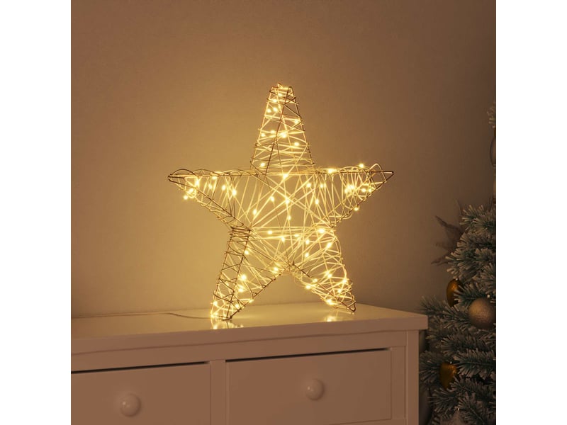 Étoile en 3d 50 led blanc chaud 55 x 52.5 x 9 cm rotin cf62171 - Conforama B