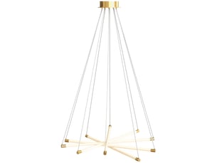 Plafonnier led, 50 w, 5 tubes lumineux orientables, idéal pour salon, salle à manger, cuisine, or et blanc