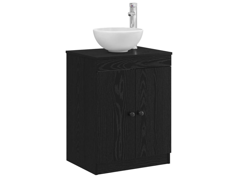  Armoire de salle de bain, meuble de rangement noir 54x41x70 cm bois d'ingénierie  - Conforama C