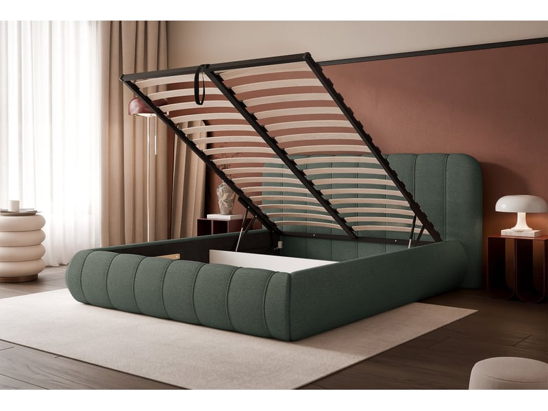  Selsey malunna - lit rembourré - 180x200 cm - chenille vert sauge Malunna - Conforama D
