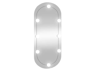 Miroir ovale à fixer coloris argenté <strong></strong> <strong></strong> - 35 cm x 80 cm