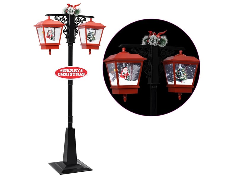  Lampadaire de noël avec père noël noir et rouge 81x40x188cm pvc  - Conforama A