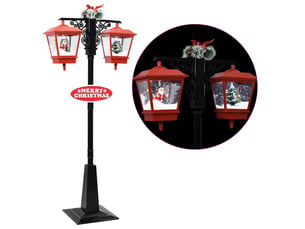 Lampadaire de noël avec père noël noir et rouge 81x40x188cm pvc
