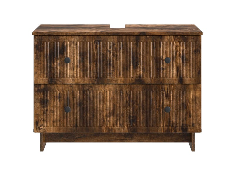 Meuble sous lavabo de salle de bain ede chêne fumé cf64874 - Conforama D