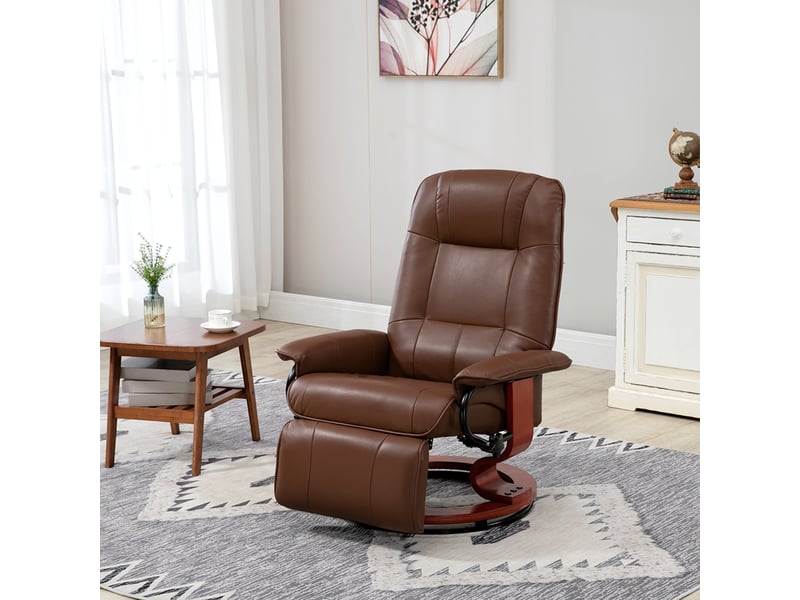  Fauteuil de relaxation, fauteuil pivotant, fauteuil inclinable, 87x78x100cm, marron  - Conforama C