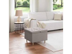 Ottoman, repose pied salon avec rangement taupe 60x60x45 cm tissu