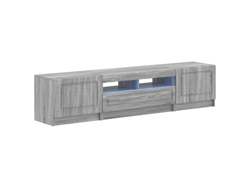 Meuble tv - banc tv - meuble de rangement led utrecht 3 pcs sonoma gris bois d'ingénierie - Conforama A
