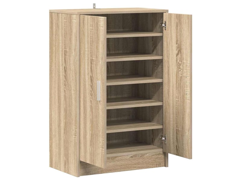  Meuble à chaussures, armoire à chaussures 60x35x92 cm chêne sonoma  - Conforama E