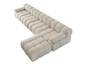 Canapé d'angle compressé droit fixe <strong>MODFU</strong> <strong></strong> 5 places Tissu Blanc