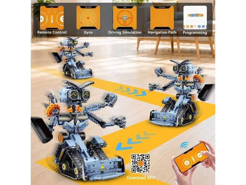  Robot de construction 5 en 1 programmable 795 pieces led app telecommande 2,4 ghz 151498_AADJG97322_6_DROPFR - Conforama E