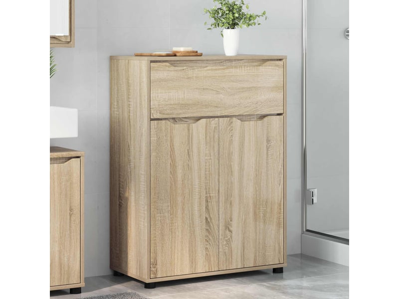  Cabinet de salle de bain, meuble de rangement chêne sonoma 72.5x36.5x100 cm  - Conforama B