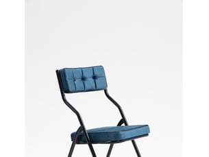 Lot de 2 chaises de salle à manger pliantes en velours bleu