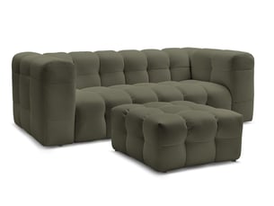 Canapé droit fixe BOBOCHIC CLOUD 4 places Tissu vert