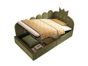 Lit avec rangement 90x200 cm coloris vert