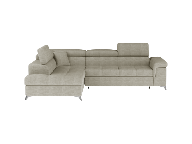  Canapé d'angle convertible palazzo 4 places beige – angle gauche avec coffre  - Conforama A