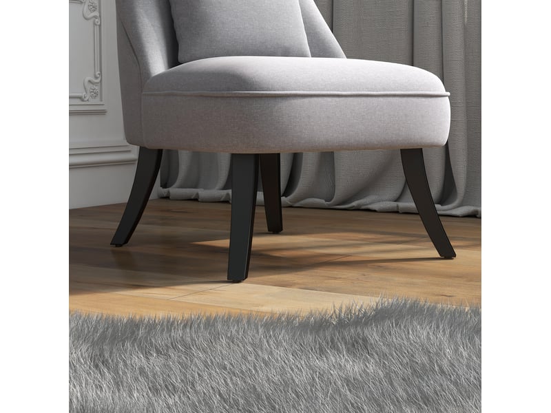  Fauteuil relax 52,5x69x77 cm avec coussin de dossier lin gris  - Conforama D