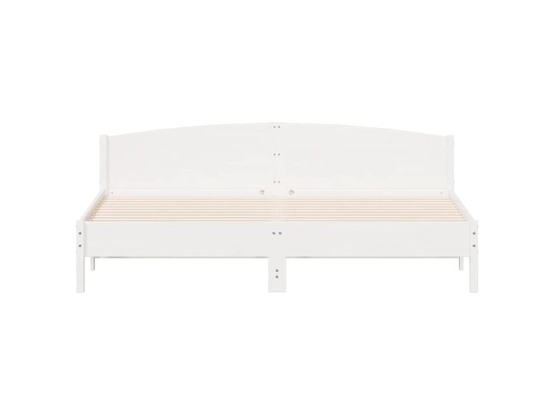  Lit double- lit adulte -  cadre de lit sans matelas blanc 200x200 cm bois massif de pin  - Conforama C