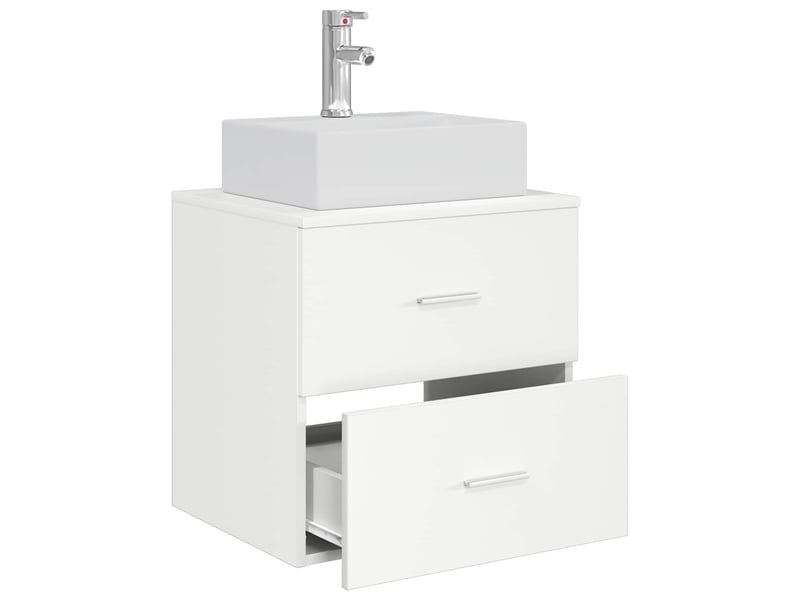  Vanité de lavabo mural, meuble de rangement blanc 49.5x41x62.5 cm shl241  - Conforama C