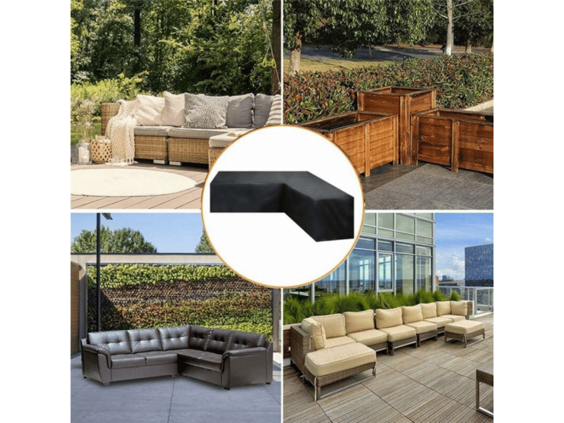  Housse de chaise - 222 x 286 cm *82cm housse de meuble d'angle jardin imperméable, housse de canape jardin en forme de l, couverture en 210d oxford tissu  - Conforama E