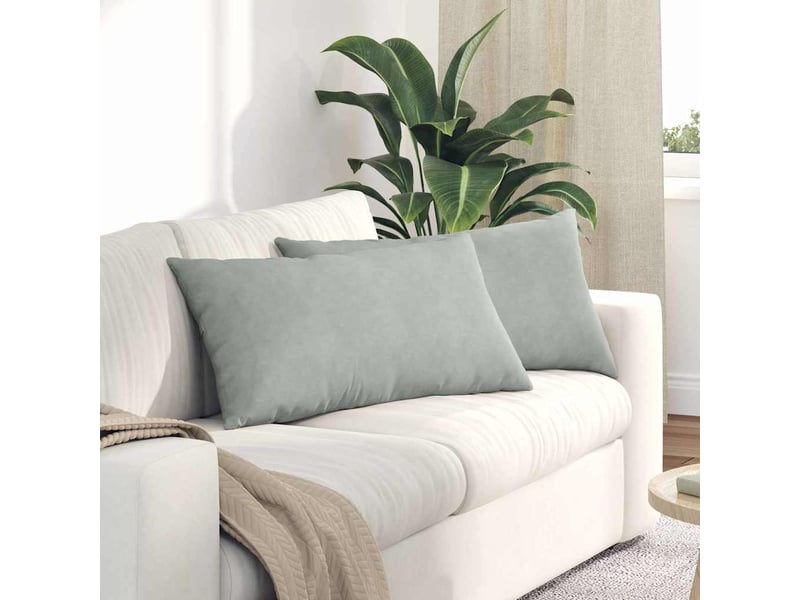 Lot de 2 coussins de canapé, coussins décoratifs gris clair 80 x 40 cm cf59077 - Conforama B