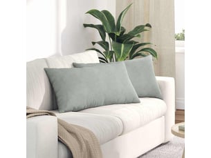Lot de 2 coussins de canapé, coussins décoratifs gris clair 80 x 40 cm cf59077