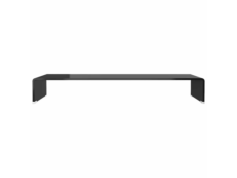  Meuble tv - banc tv - meuble de rangementsupport pour moniteur 90x30x13 cm verre noir  - Conforama C