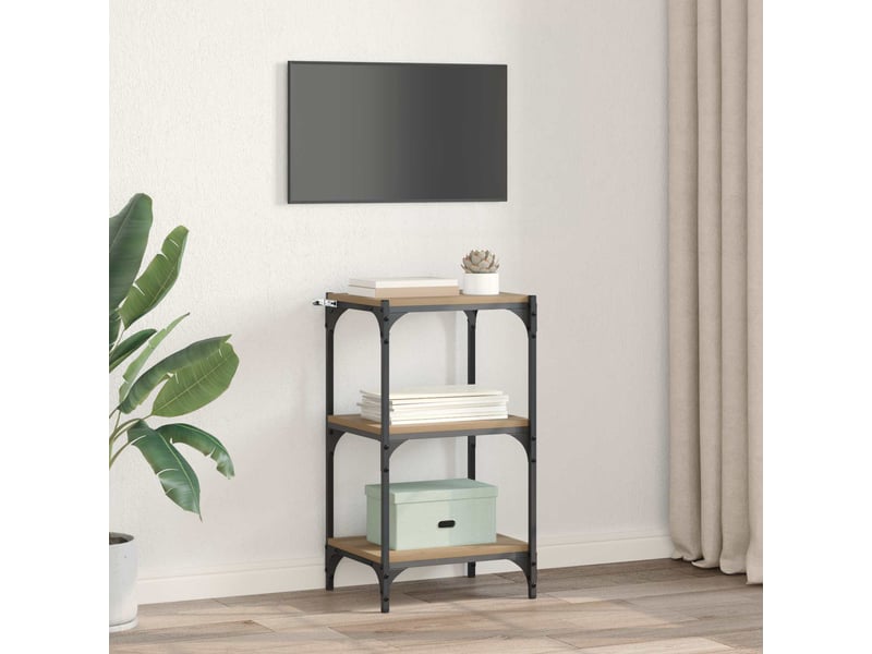  Bibliothèque 3 niveaux, armoire à livres 40 x 33 x 70,5 cm chêne artisanal  - Conforama D