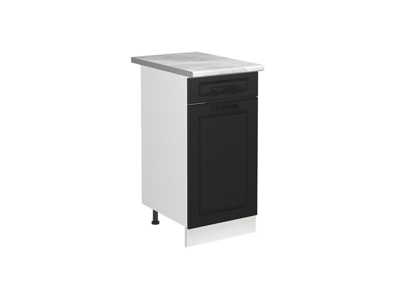 Vicco meuble bas sous-évier, anthracite campagneblanc, 40cm plan de travail marbre - Conforama A