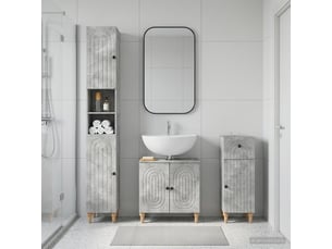 Ensemble de meuble de salle de bain 3 pièces alkmaar gris béton cf63300