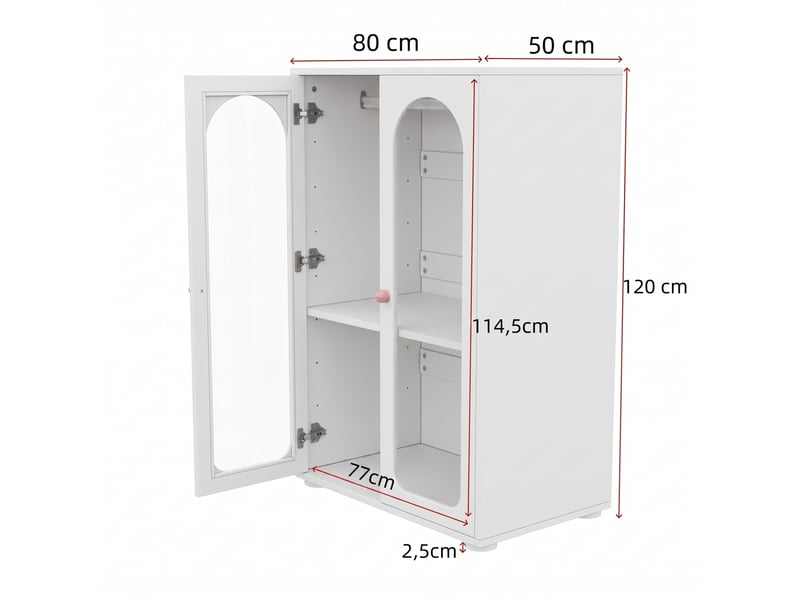 Lot de 2 armoires enfant 4 portes 160x50x120 cm mdf blanc et acrylique - Conforama C