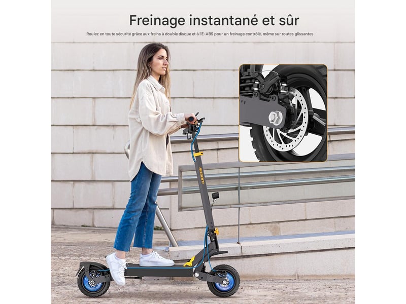 Trottinette électrique Ausom L1 - Moteur 800W, Batterie 48V 15,6Ah, Autonomie 70 Km, Pneus 10 Pouces - 3