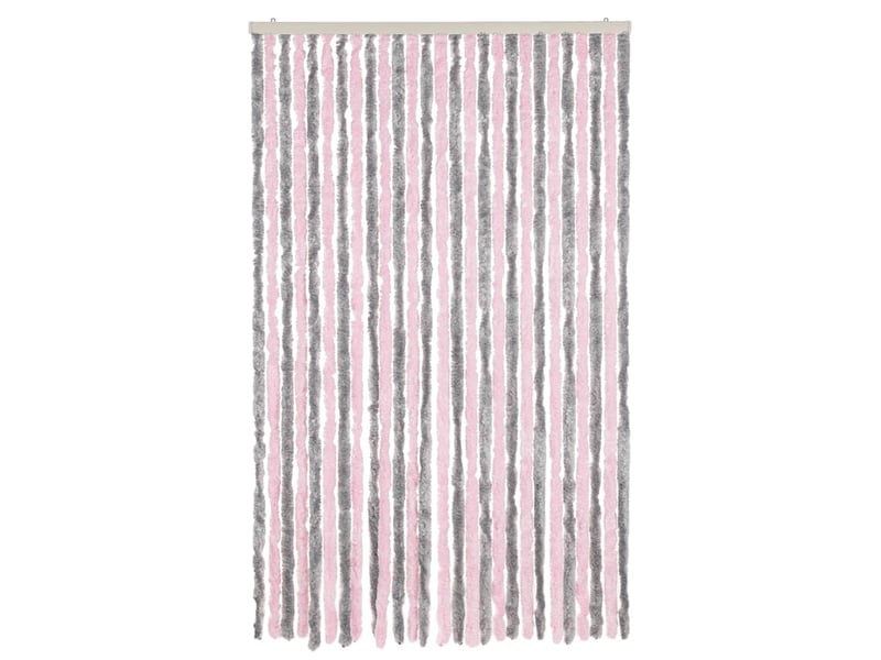  Rideau anti-mouches, moustiquaire gris argenté et rose 118x220 cm chenille cf43525  - Conforama C
