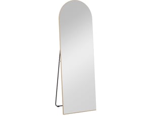 Miroir sur pied et mural 150 cm sans cadre en verre et mdf, doré, largeur 50 cm