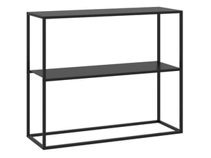 Table console d'entrée 90x30x75 cm – noir – 2 étagères ouvertes et dispositif anti-basculement en acier