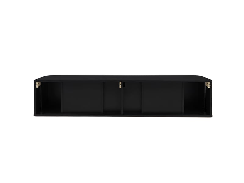  Meuble tv suspendu 175 x 30 x 30 cm mdf rainuré led réglable par application pour salon  - Conforama A