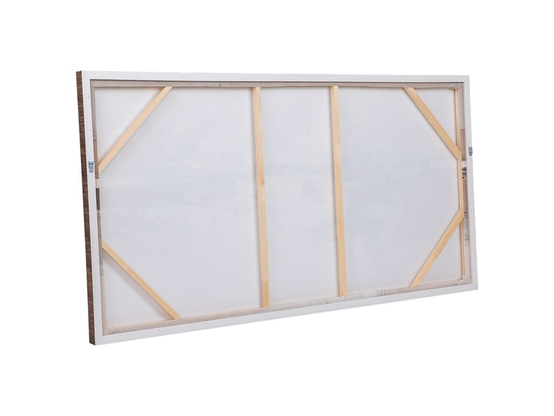  Tableau peint à la main avec cadre en bois rose 143x4x73h cm  - Conforama D