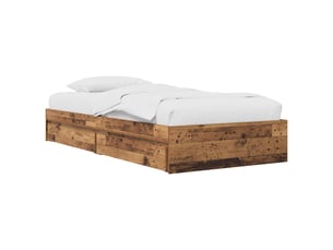 Lit avec rangement 80x200 cm coloris marron