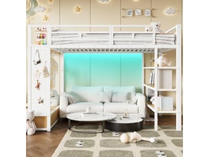 Lit mezzanine 140x200 cm <strong>STILVORA</strong>  <strong></strong> coloris blanc