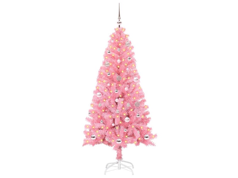  Sapin de noël, arbre de noël rose 150 cm pvc shl1367  - Conforama A