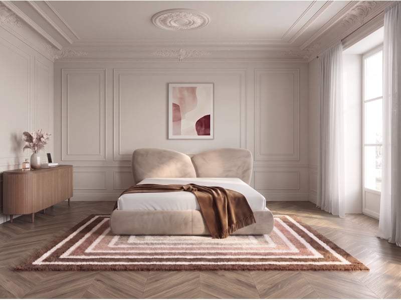  Bobochic lit bas danae tissu velours lisse beige 140x190 DANAE - Conforama B