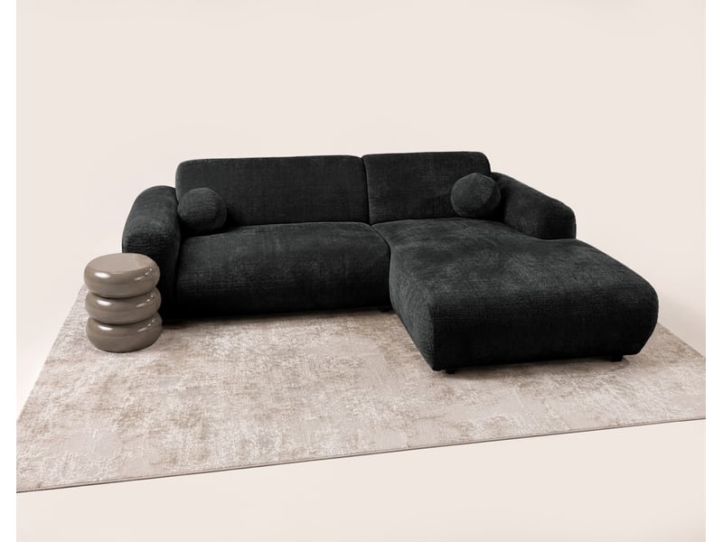  Louise - canapé d'angle droit 4 places en velours texturé - best mobilier - gris anthracite LOUISE - Conforama D