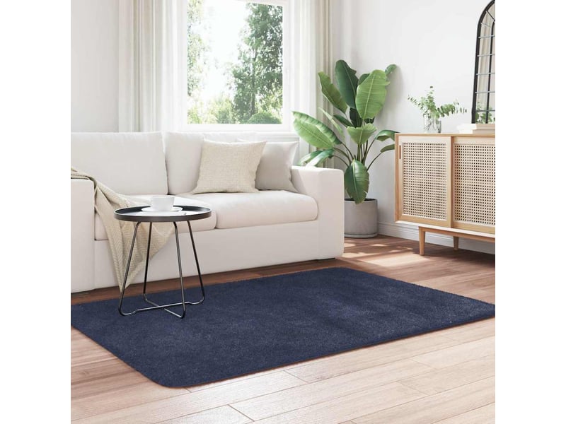 Tapis ; tapis de sol ; tapis shaggy à poils longs navarra bleu marine 120x170 cm  - Conforama D