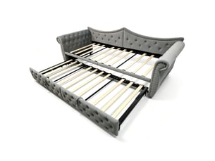 Lit gigogne lit rembourré 90180x200 cm gris led mdf