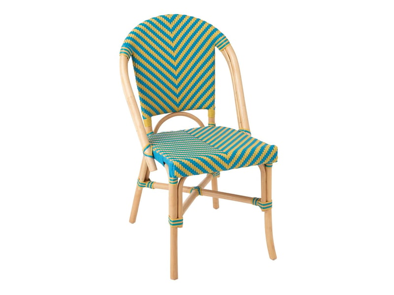  Chaise en rotin geo 86cm jaune &amp; bleu  - Conforama A