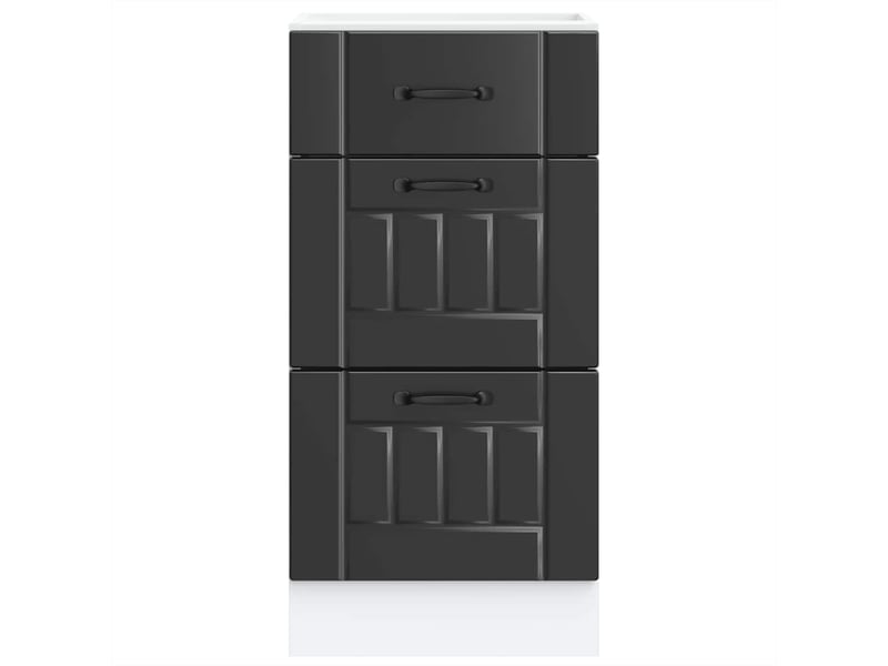 Meuble de rangement, meuble bas de cuisine en bois d'ingénierie noir shl1167  - Conforama D