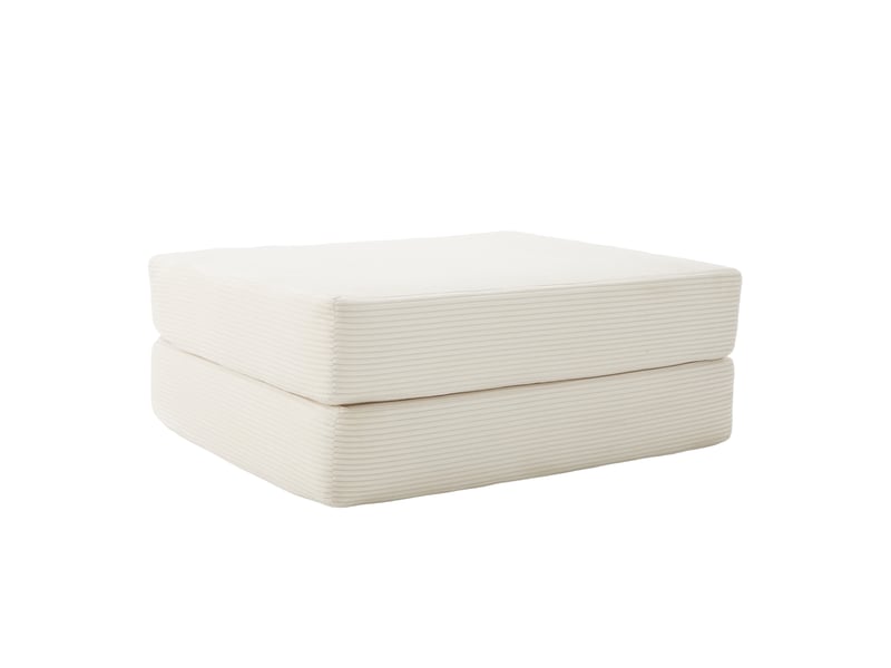  Pouf convertible en velours côtelé, fauteuil pliable modulable, mousse confortable, design gain de place  - Conforama D